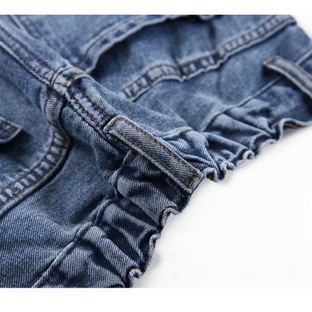 Daduhey Quần jeans nữ lưng cao phong cách Hàn Quốc cá tính sành điệu