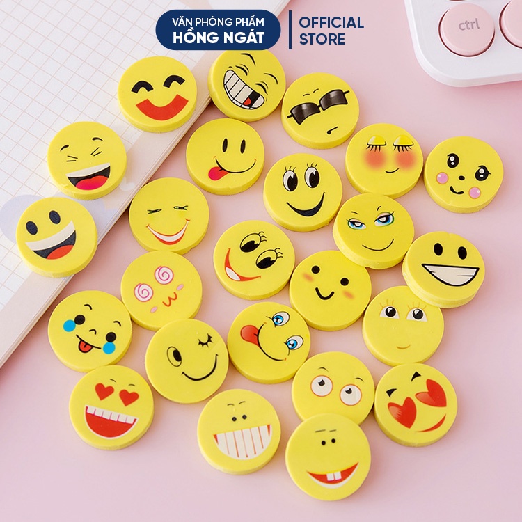 Tẩy bút chì set 4 viên mặt cười, đồ dùng học tập dễ thương gôm tẩy cute giá rẻ làm quà tặng học sinh văn phòng phẩm T28