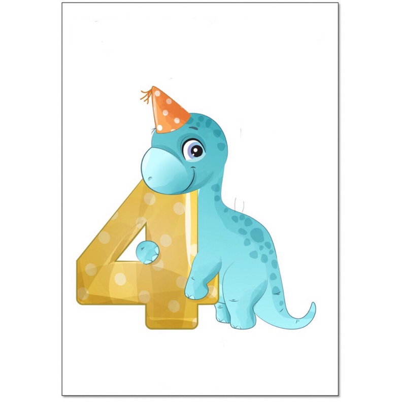 Trang Trí Bánh Sinh Nhật, Bánh Kem  - 10 thẻ giấy số con vật mới nhất trang trí bánh ( 1 túi 10 thẻ )