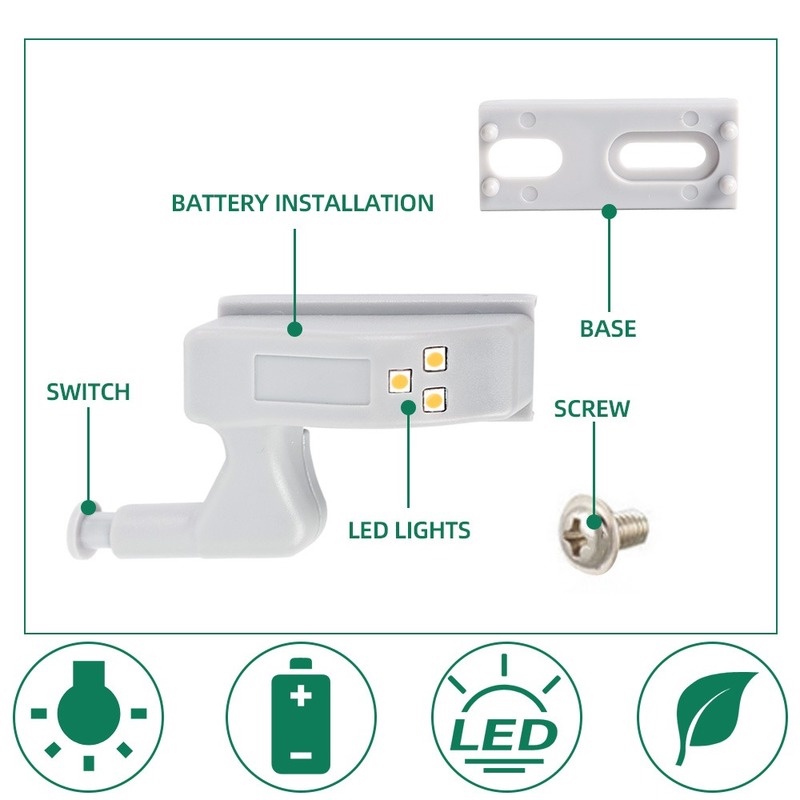 Universal Inner Hinge Lamp LED Under Cabinet Light Sensor Light for Home Kitchen Night Lights