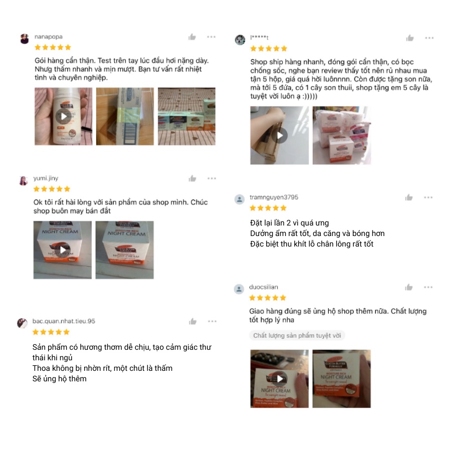 (Mẫu dùng thử) Kem dưỡng ẩm da ban đêm Palmer's 5ml