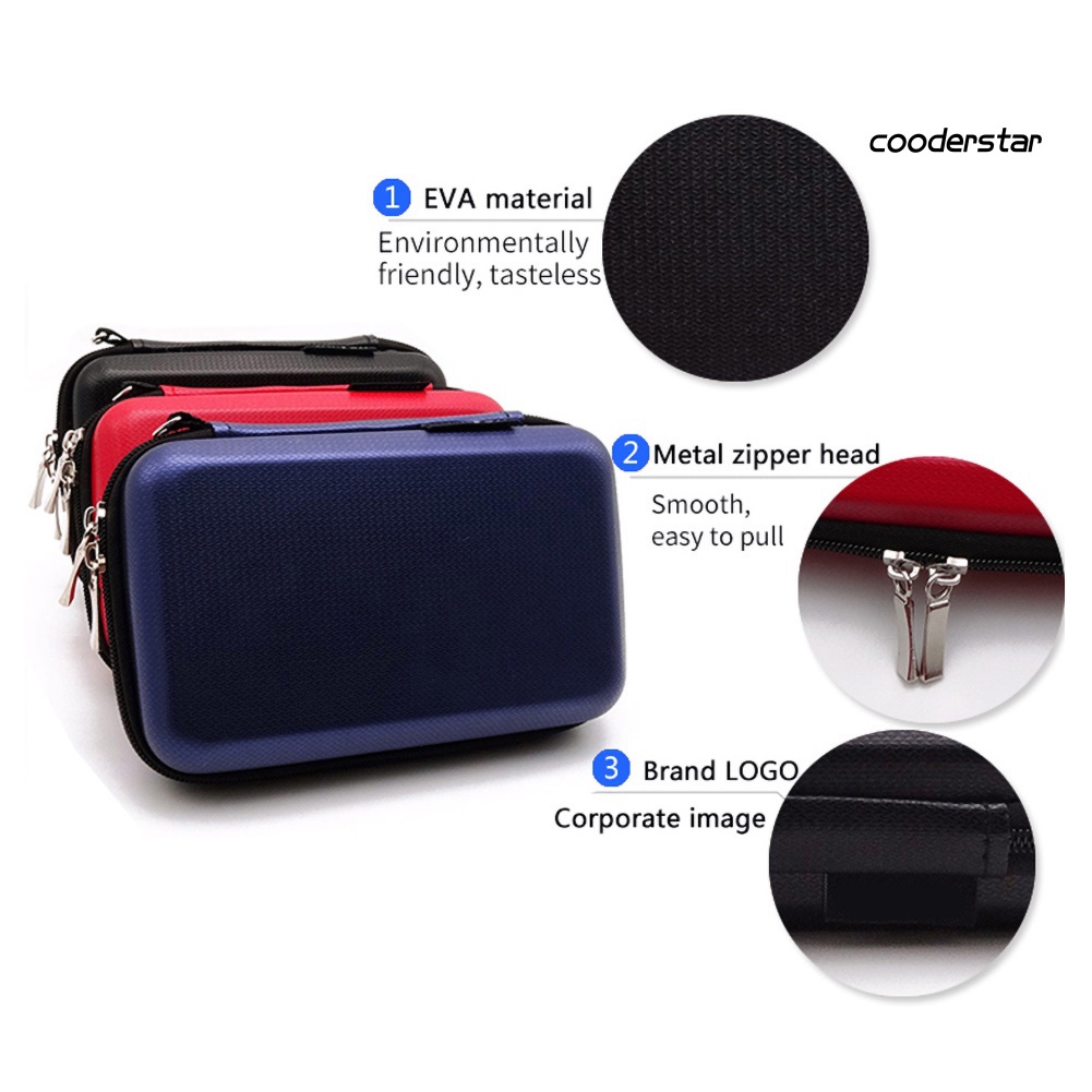 COOD-st 2.5Inch Hard Disk Drive Protective Case Power Bank USB Cable Charger Storage Bag