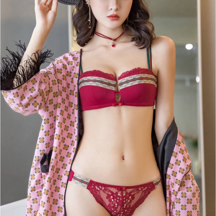 New French Sexy No-Ring Thin Section Gathering Collection Milk Bra Set | BigBuy360 - bigbuy360.vn