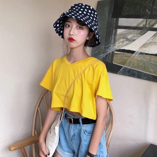 Áo Croptop Cổ Tim (Sẵn Tím, Vàng)