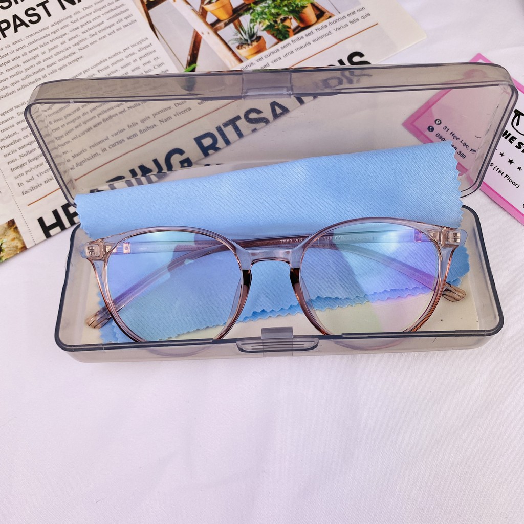 Gọng kính nữ chất liệu nhựa dẻo hàn mắt tròn [ Box + khăn lau ] thời trang nhiều màu sắc | BigBuy360 - bigbuy360.vn