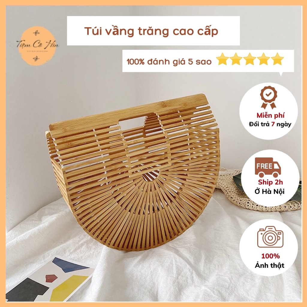 Túi vầng trăng khuyết cao cấp Tiệm Cô Hìn phù hợp với người mặc đồ có cá tính ship trong 1h đóng thùng không lo hỏng