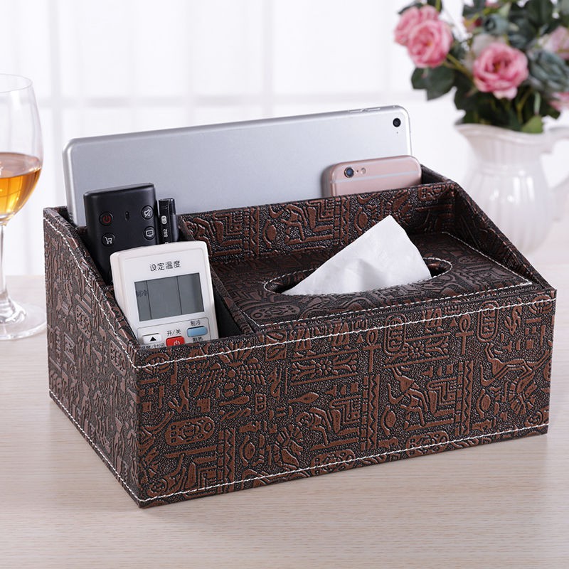 Storage box, tissue box, simple leather box, easy to store