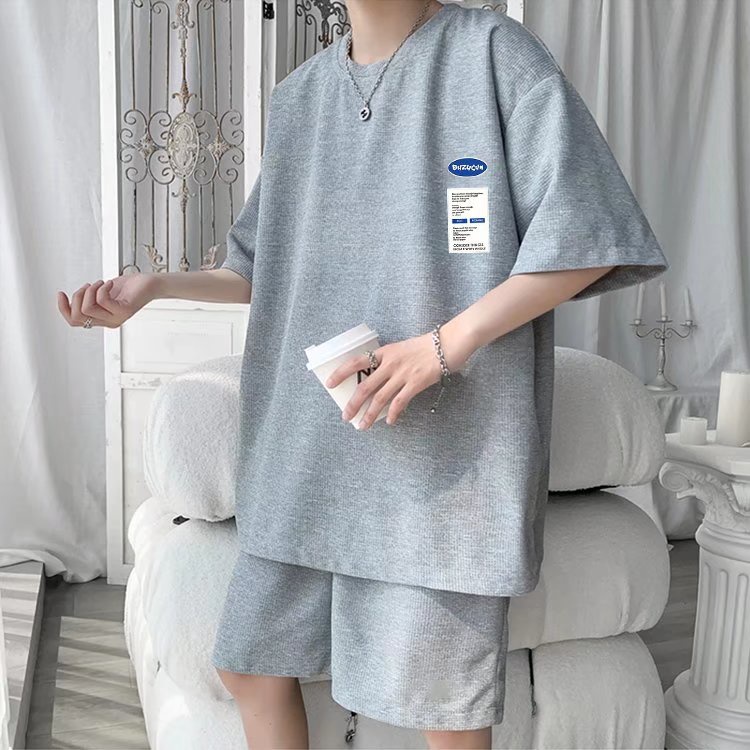 đồ bộ thể thao nam thời trang bông đồ bộ thể thao nữ phong cách Hàn Quốc áo thun nam unisex quần ngắn nam from rộng set nam