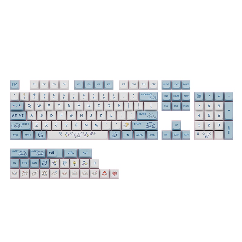 132 Phím Cinnamoroll Keycaps XDA Profile anime dễ thương PBT Dye Sub Bàn phím cơ học Keycap