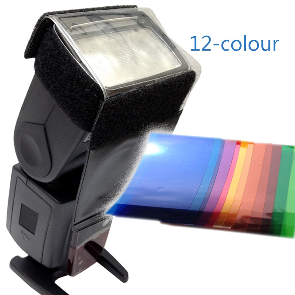 12 Tấm lọc ánh sáng màu sắc chỉnh sửa ánh đèn flash của máy ảnh