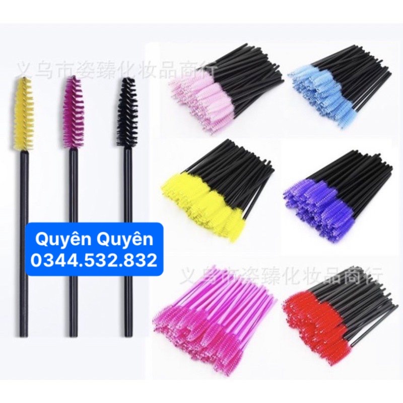 Chổi chải mi túi 50 cây- chổi chải mi-dụng cụ nối mi-quyên quyên-mi fan-mi khay-keo nôi mi