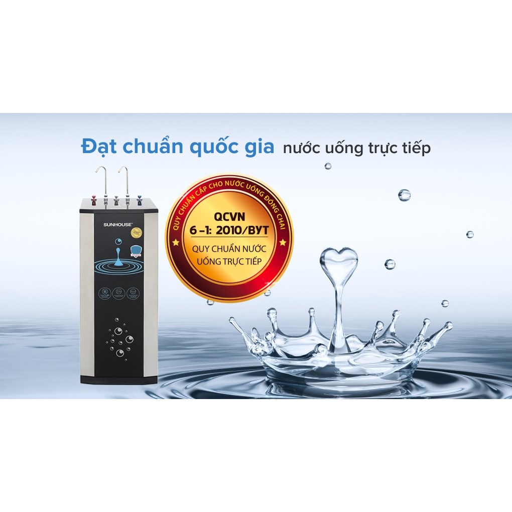 Máy lọc nước RO sunhouse SHR76210CK, 10 lõi lọc, 3 chế độ nóng lạnh nguội