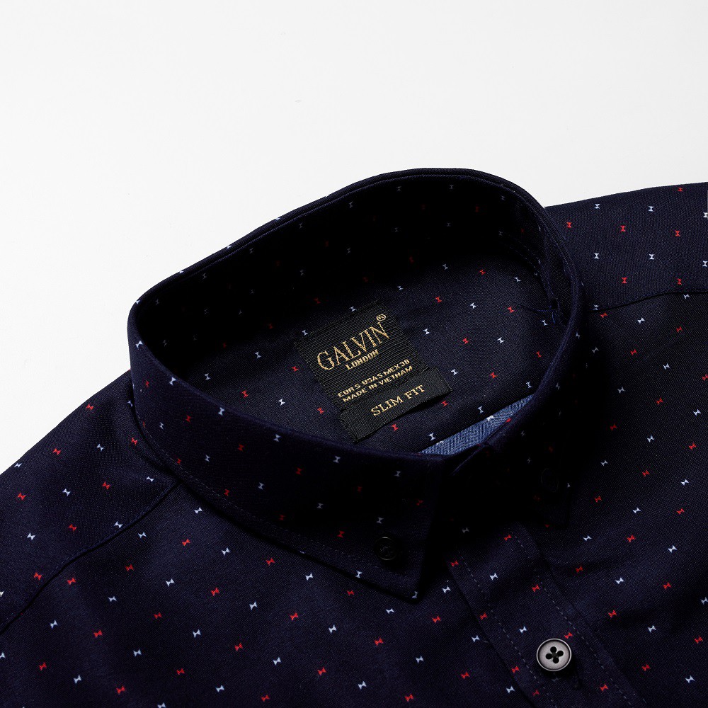 Áo sơ mi nam Galvin họa tiết dài tay chất cotton co giãn form ôm SMGV137 - Leo Vatino | BigBuy360 - bigbuy360.vn