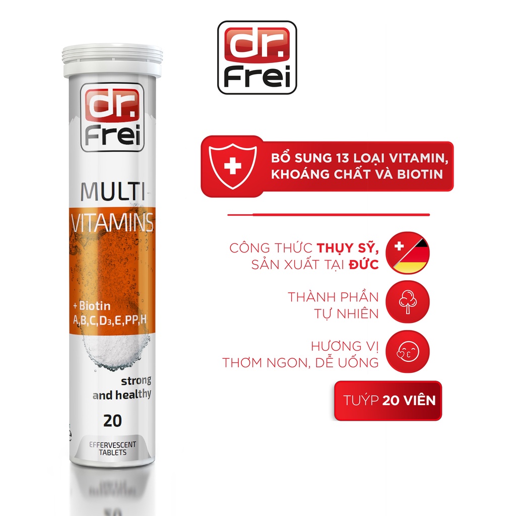 Viên sủi Bổ Sung Vitamin Tổng Hợp Dr. Frei Multivitamins & Biotin