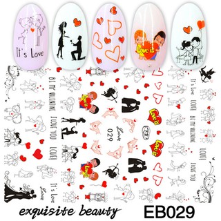 Sticker dán móng hình tình yêu, môi xinh