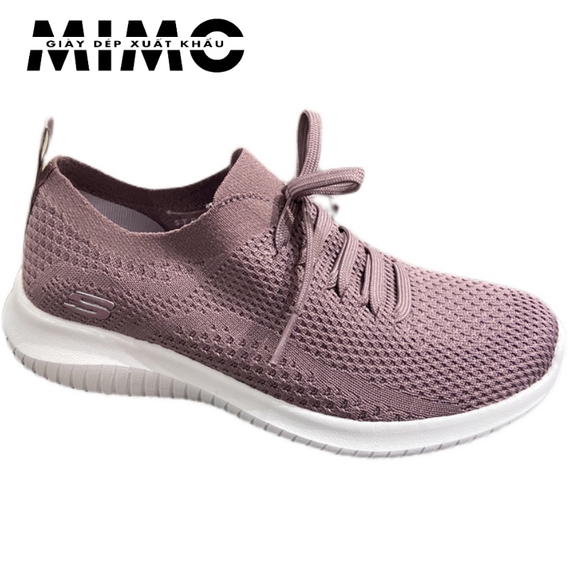 Giày Skechers buộc dây, giày thể thao đi bộ siêu êm mềm nhẹ, thoáng khí, chống trơn trượt cho nữ