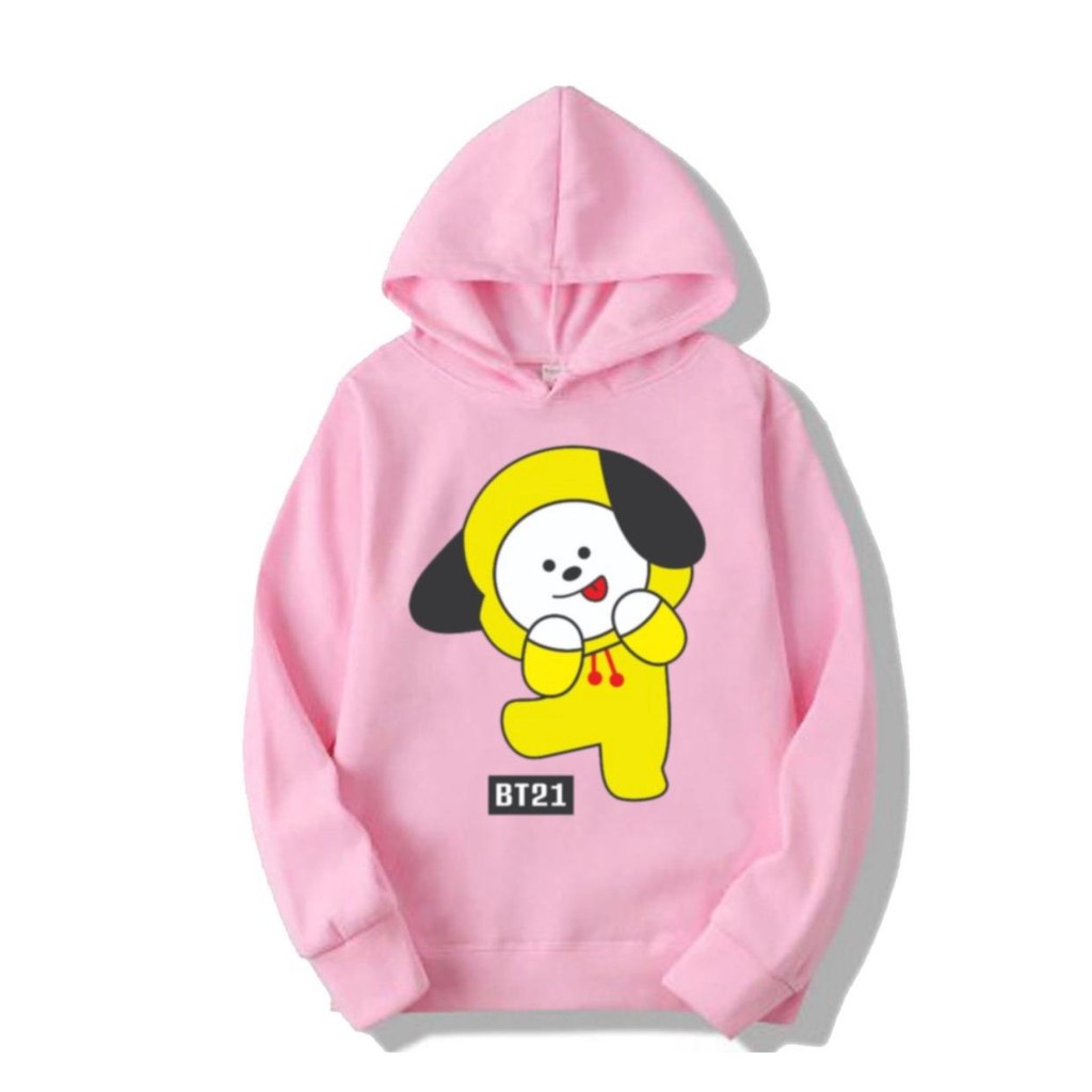 Áo hoodies in hình BT21 cho tuổi teen