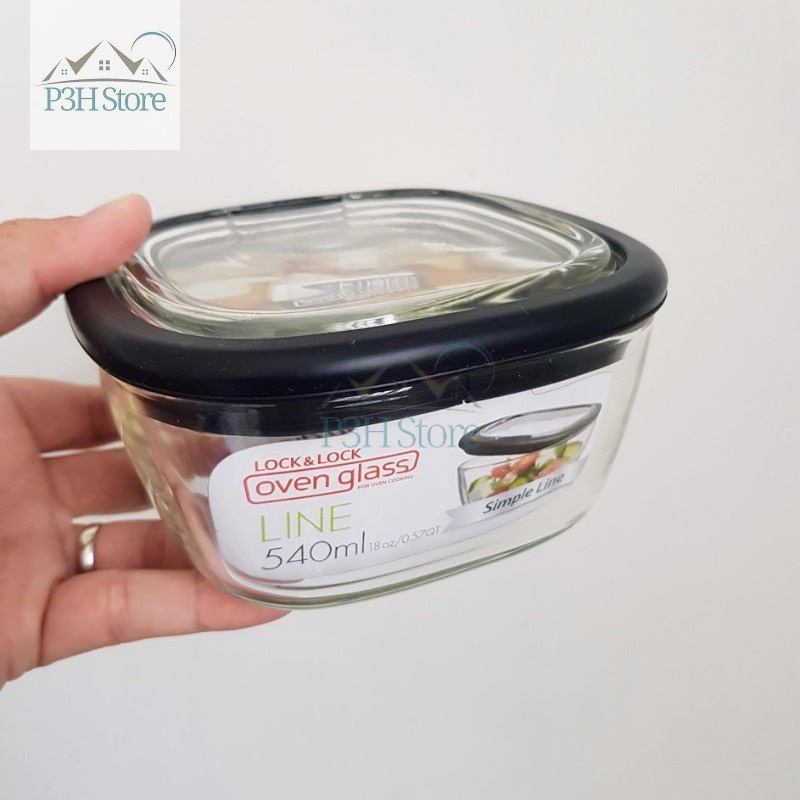 Hộp thủy tinh Lock&amp;Lock chịu nhiệt cao cấp có nắp gập dùng được lò vi sóng dung tích 540ml, 630ml, 760ml
