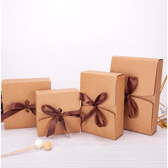 Hộp Giấy Kraft Đựng Bánh Kẹo Làm Thủ Công Có Nhiều Kích Thước Trang Trí Đa Ứng Dụng