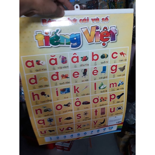 Bảng chữ cái và số 2 mặt Anh-Việt khổ lớn 38x52cm !!!