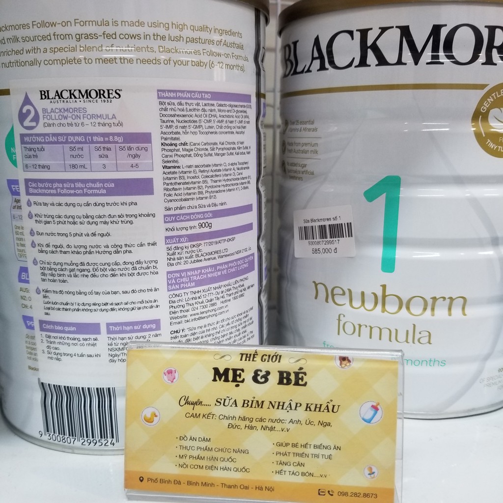 Sữa Blackmores Số 1.2.3 900g date t9/2022,[ có tem phụ ]