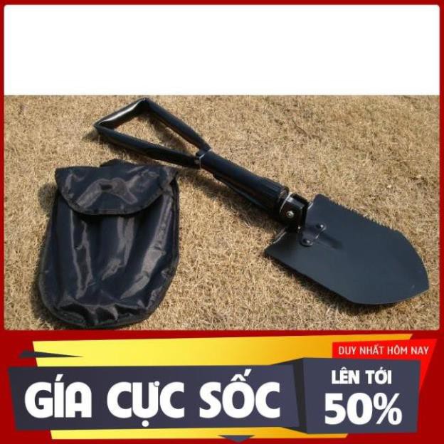 Xẻng Đa Năng V2 - La bàn - Cúp - Cán Xúc - 2 Màu Ngụy Trang Và Full Đen - Hàng Có Sẵn