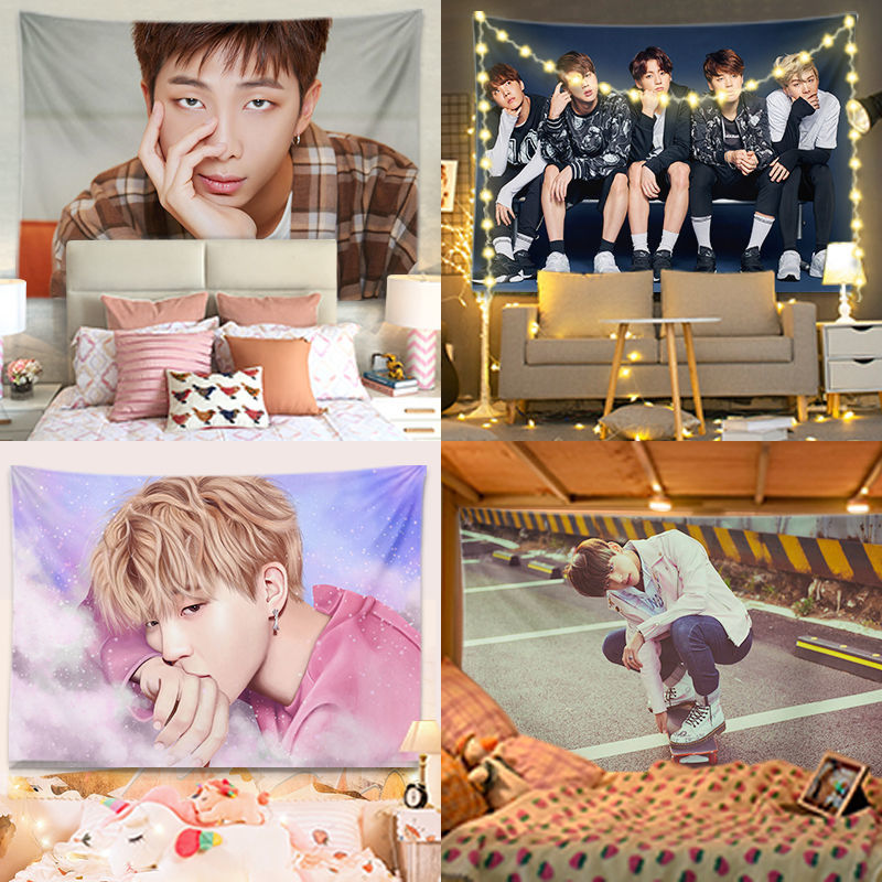 Tranh Vải Treo Tường Trang Trí Hình Nhóm Nhạc Bts