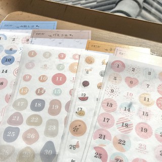 Sticker số trang trí sổ lịch hàng ngày
