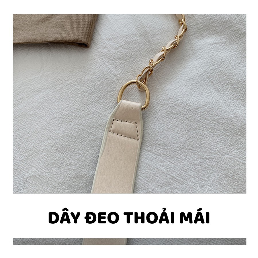 Túi Đeo Chéo Nữ Đẹp (Túi Xách) Thời Trang Hình Thoi Thêu Chuỗi Chỉ Túi Tote Phối Quai Xách Đan Xích  - Mã XT004