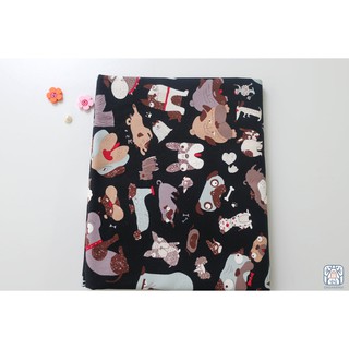 Vải may quần áo cotton 100% diy tự làm đồ handmade đồ quilting đồ trẻ em - puppy vui nhộn