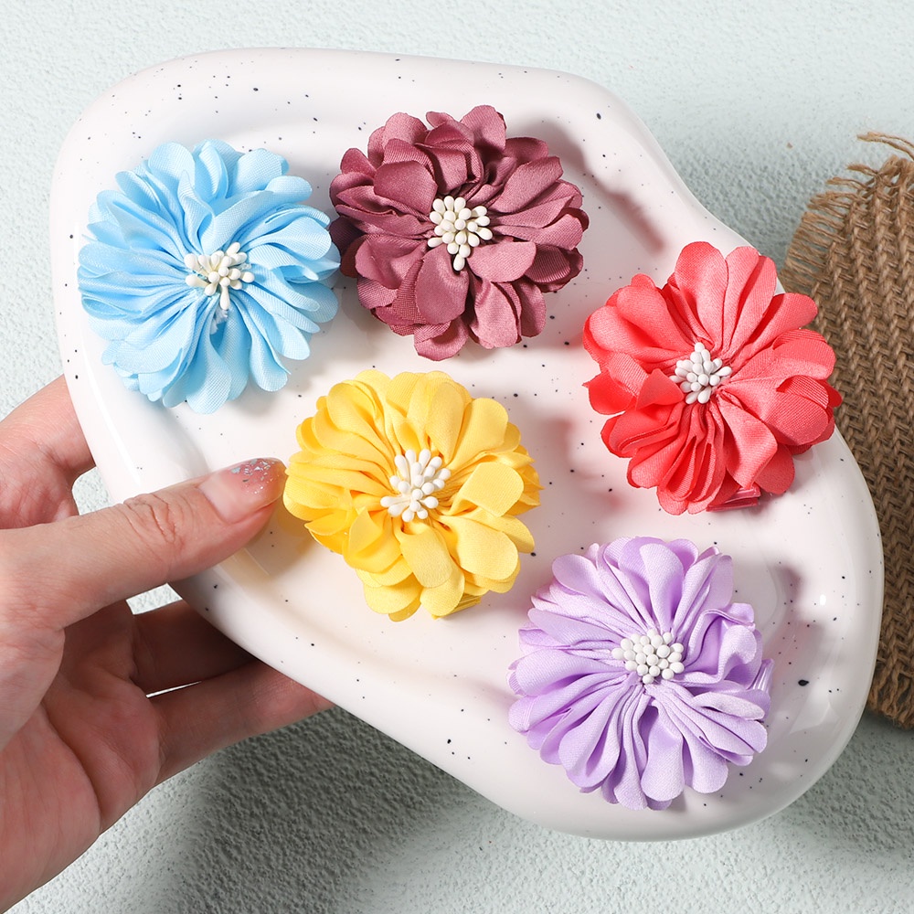 Set 5 Kẹp tóc KIDSBOWS hình hoa vải voan xinh xắn cho bé gái