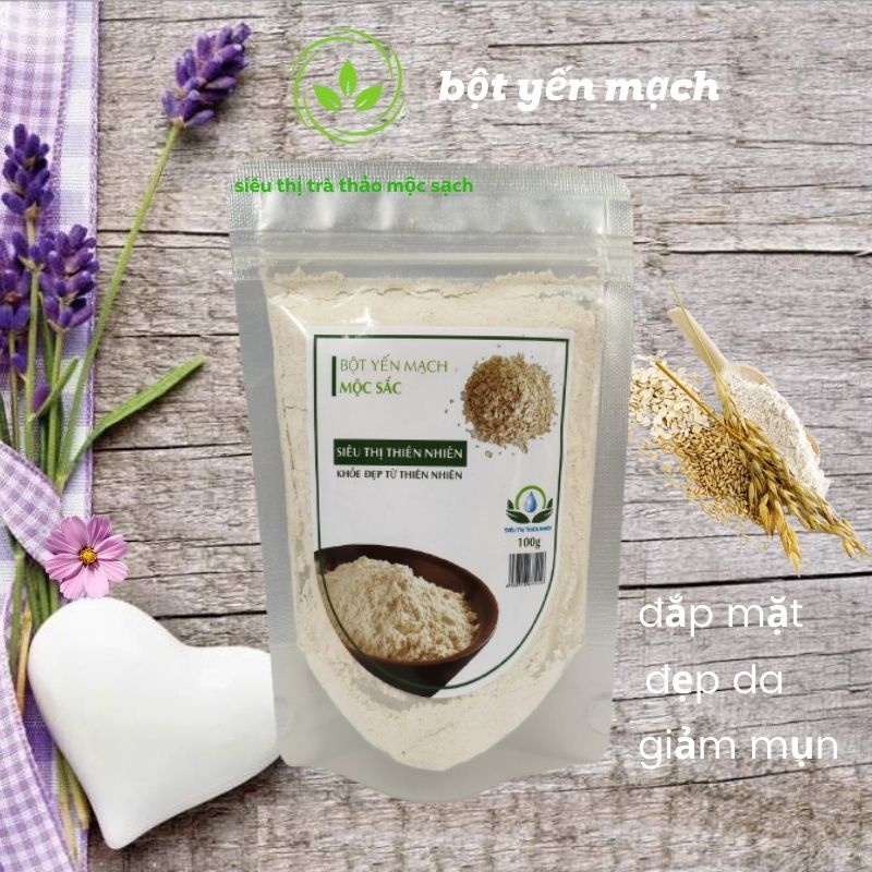 Bột yến mạch mộc sắc,Organic, yến mạch nguyên chất, đẹp da, đẹp dáng, ăn sáng, lành tính chính hãng, 100g.
