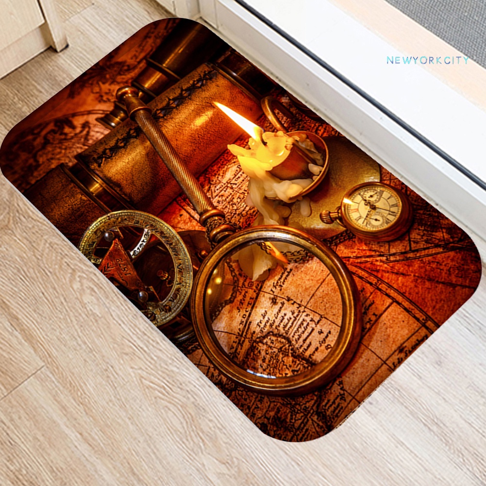 Thảm Lót Sàn Mềm Mại Chống Trượt Hình La Bàn Độc Đáo