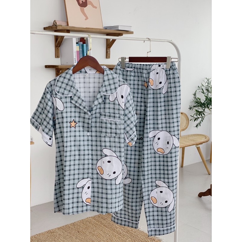 PIJAMA BỘ TAY CỘC QUÀN DÀI CHẤT XỊN GIÁ RẺ NHẤT SHOPEE