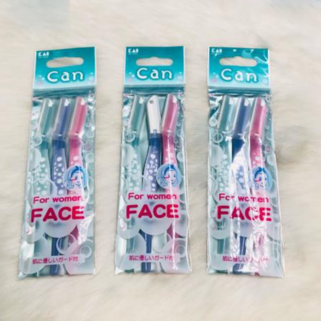 Dao Cạo Lông Mặt Cao Cấp Kai Can For Women Face ( Set 3 Cây)