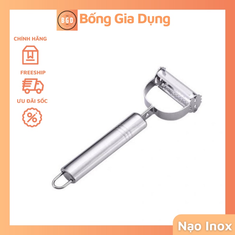 Nạo Củ Quả Inox Đa Năng 2 In 1 Thép Không Gỉ Nạo Củ Quả Và Bào Sợi Nhỏ Gọn Kích Thước 17x5 cm