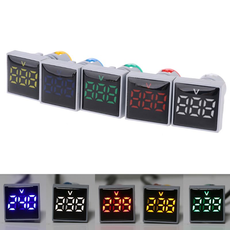 Vôn Kế Kỹ Thuật Số Hình Vuông Có Đèn LED AC 20-500V