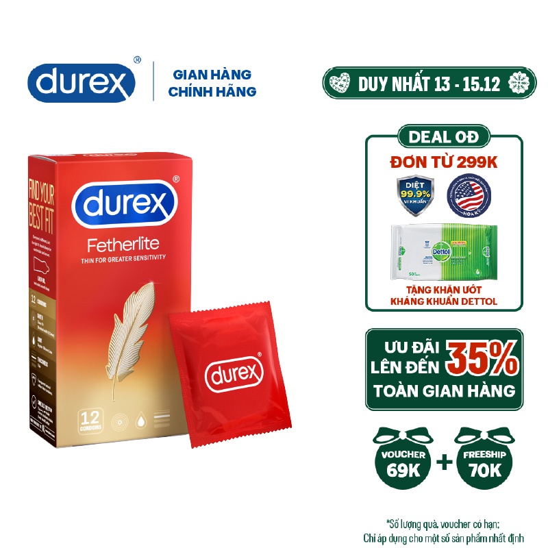 Bao cao su Durex Fetherlite 12 bao