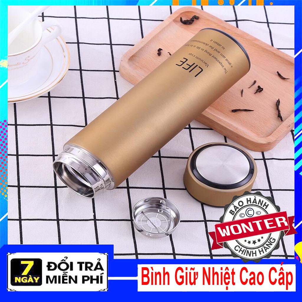 Bình giữ nhiệt Life ruột inox 500ml cao cấp màu khách chọn - WONTER