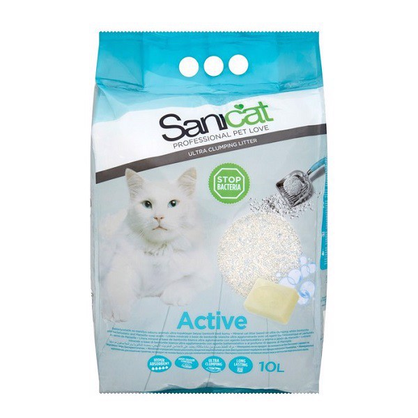 Cát vệ sinh cho mèo dạng sỏi Sanicat Active 10L