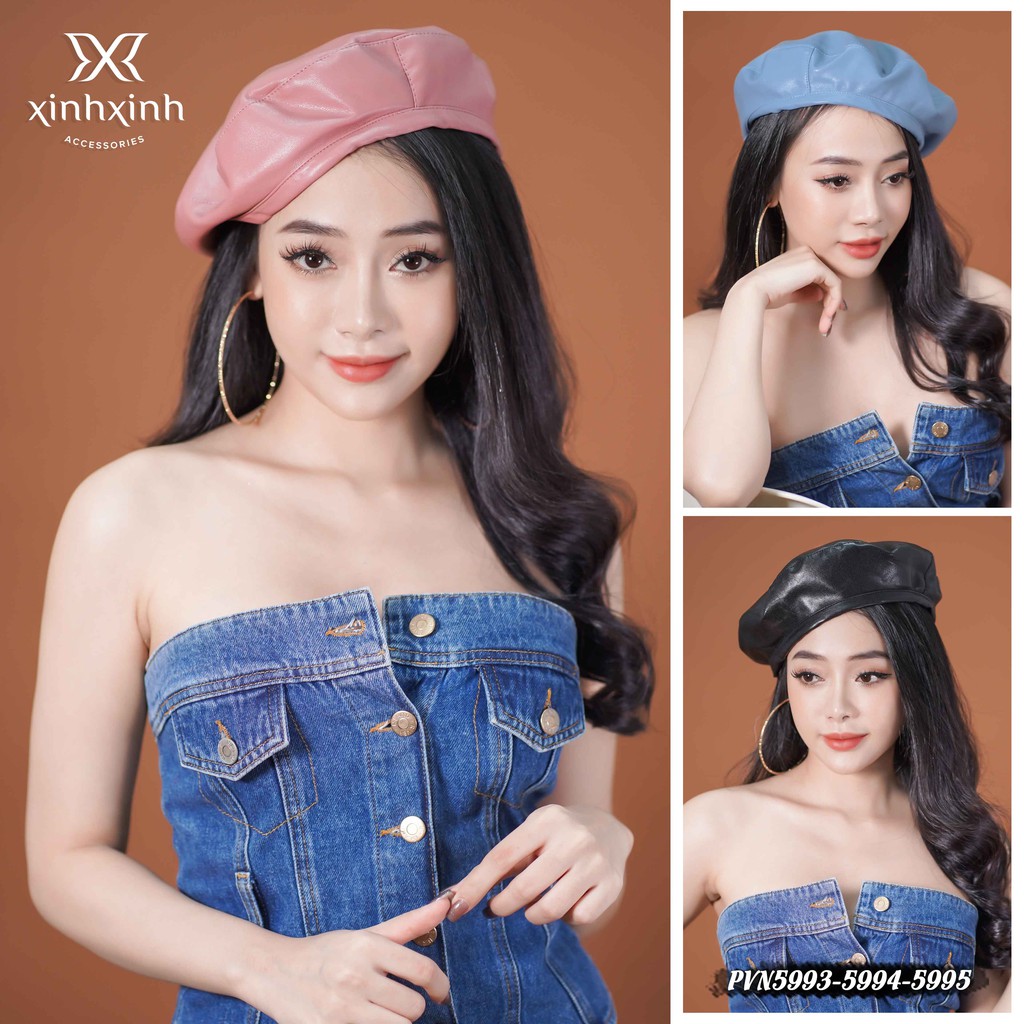 Mũ nồi Beret da trơn cao cấp phong cách Hàn Quốc NoBrandFemaleLeather