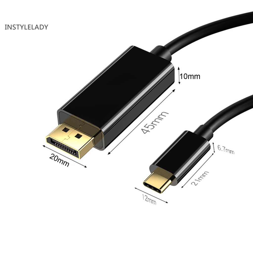 Dây Cáp Chuyển Đổi Usb Type C Sang Dp 1.8m Màu Đen Có Thể Tái Sử Dụng Cho Máy Tính | BigBuy360 - bigbuy360.vn