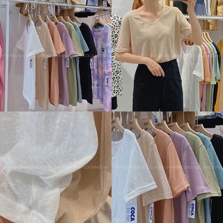 [P0121]🌈 Áo thun áo phông giấy nữ basic phong cách Hàn Quốc vải mỏng mát (Có sẵn/ảnh thật)