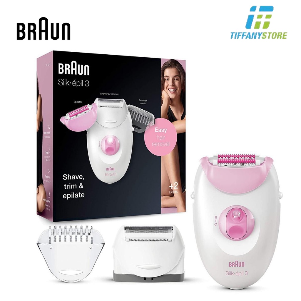 Máy nhổ lông Braun 3-3270 Silk Epilator - Tẩy lông tay chân, body - chính hãng nhập từ Mỹ - Made In Germany