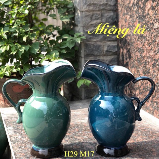 LỌ HOA GỐM SỨ MIỆNG LÁ