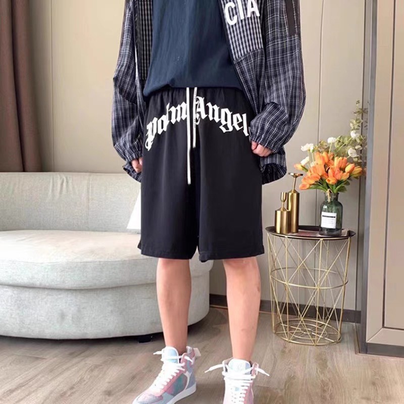 Quần short nỉ cotton Palm Angles đen, quần short thể thao dây rút thời trang cao cấp, MSW Town | BigBuy360 - bigbuy360.vn