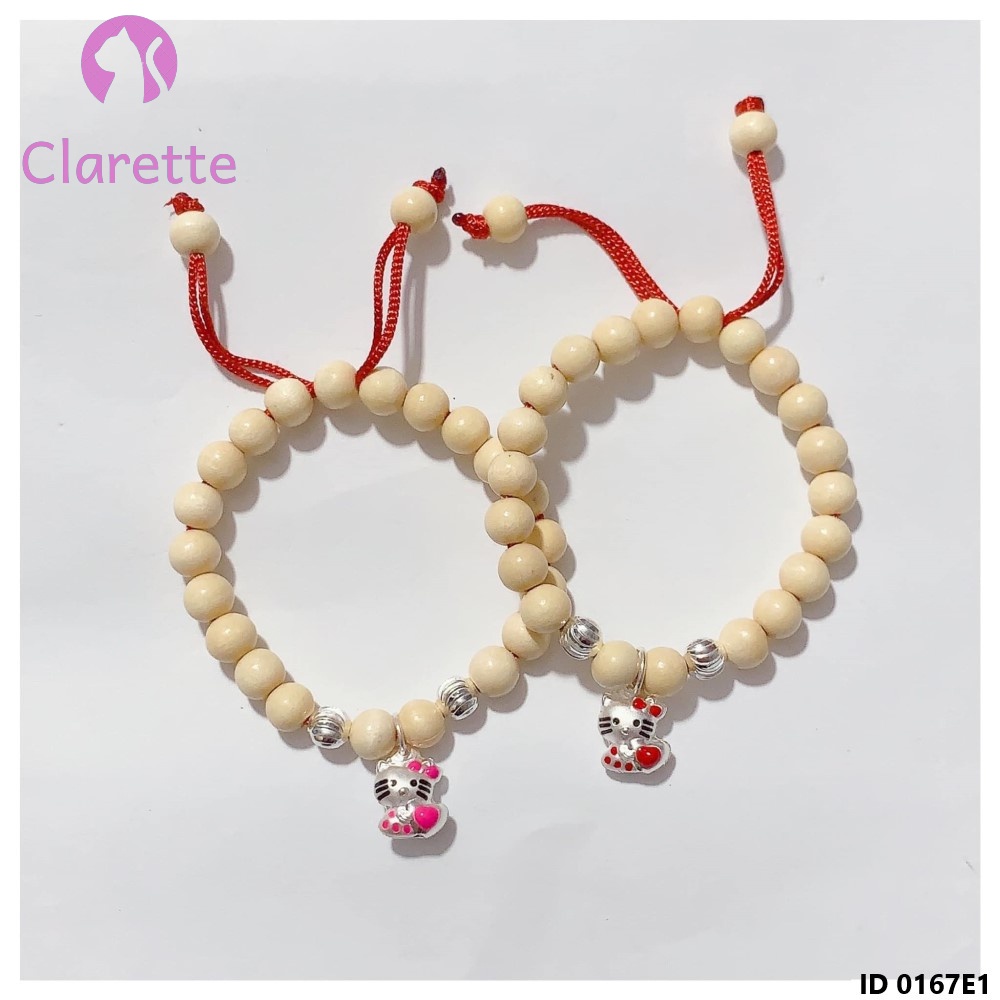 Vòng dâu mix bi bạc hình Hello kitty Clarette 0167E