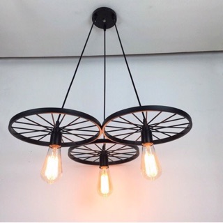 Đèn chùm thả đèn thả bánh xe 3 cái phong cách vintage T102