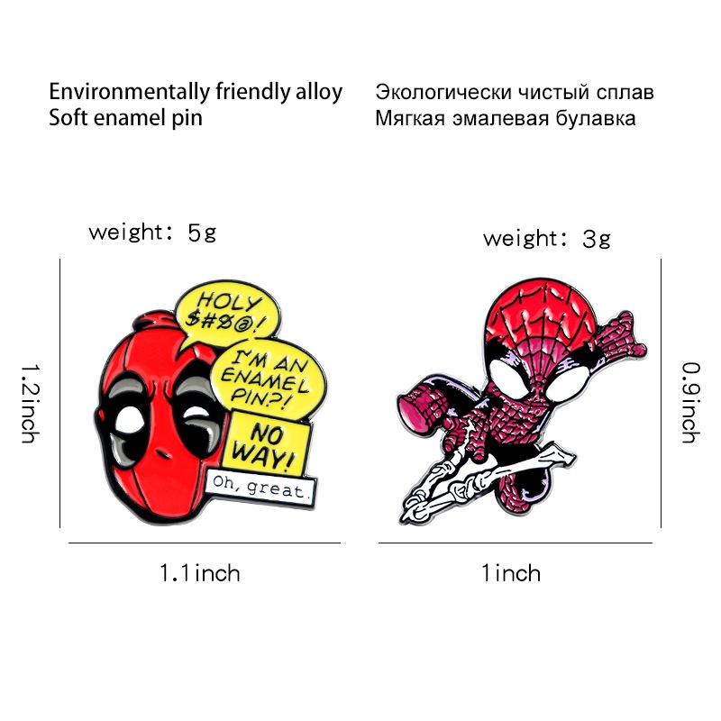 Trâm Cài Áo Hình Người Nhện Hoạt Hình Bằng Hợp Kim Tráng Men