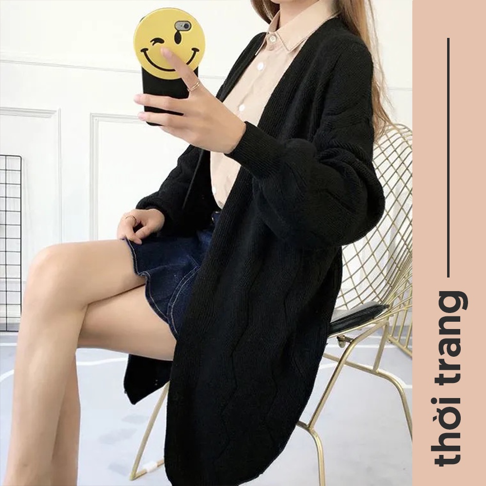 (SẴN) Áo khoác cardigan nữ dáng dài cách điệu 5 màu mã A00167 | BigBuy360 - bigbuy360.vn